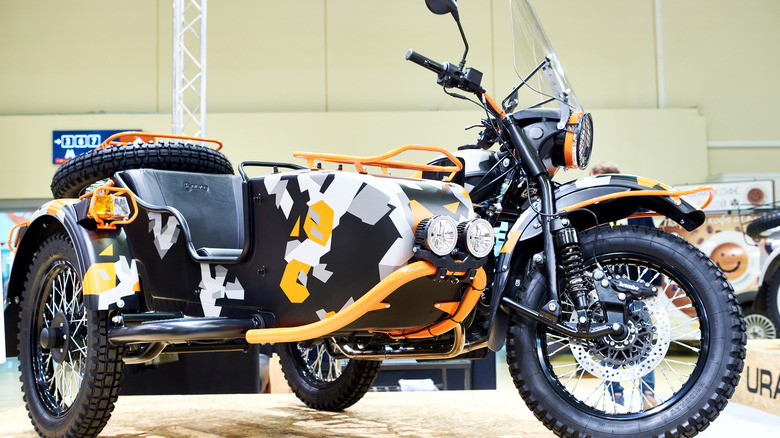 Ural sidecar at exhibition