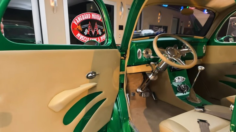 The interior of a 1941 Willys Coupe Street Rod