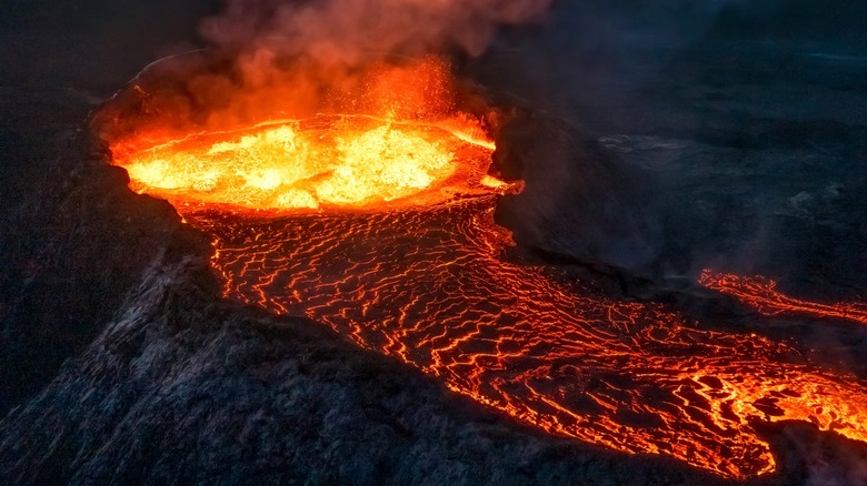 Erupting volcano