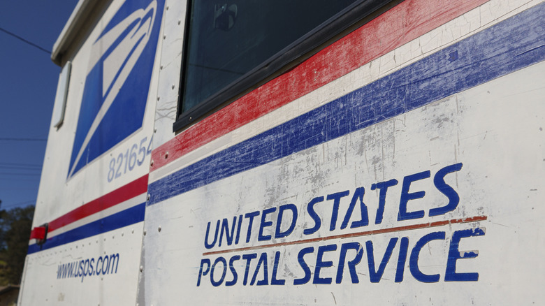 Close up of USPS truck