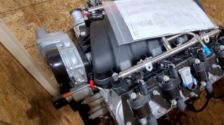 A Chevy crate engine unboxing.