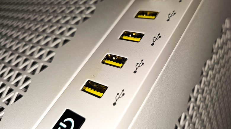 Yellow USB ports on desktop computer