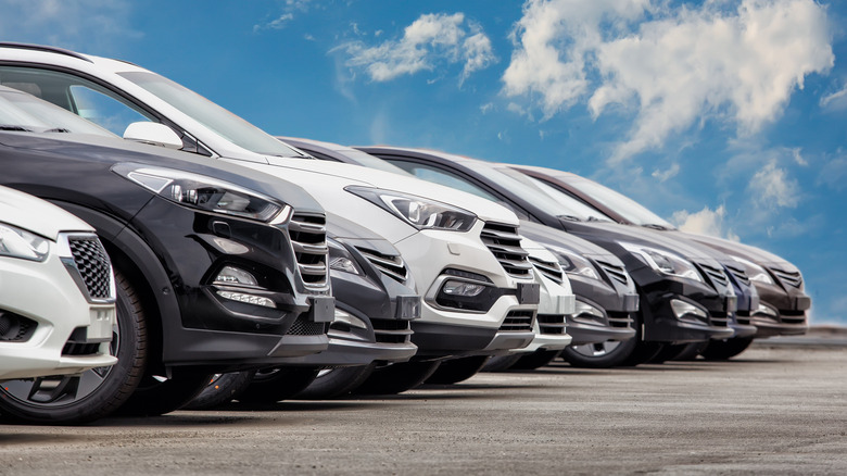 cars on dealership lot