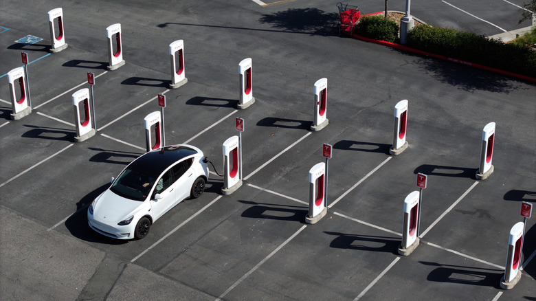 tesla supercharger lot