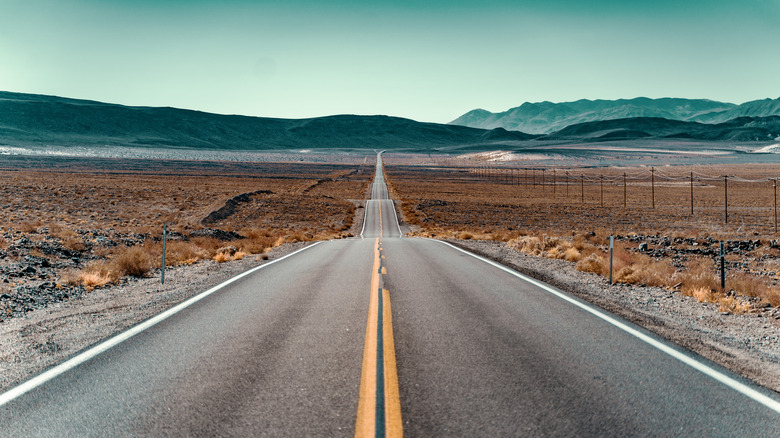 Empty California rural highway