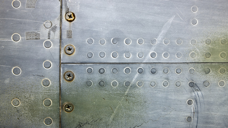 Weathered metal aircraft panels