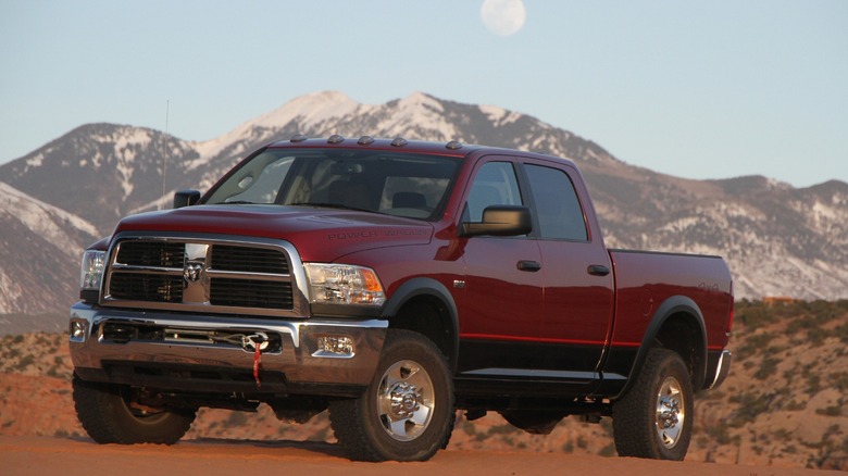 2010 RAM Power Wagon in front of mountains