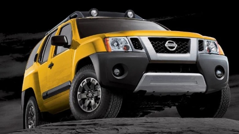 A bold view of the discontinued Nissan Xterra.