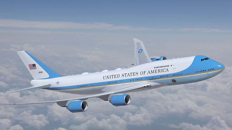 New Air Force One 747-8 in flight