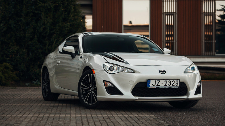 White Scion FR-S parked on asphalt