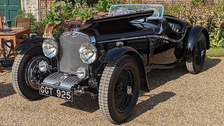 Black 1932 Triumph Dolomite outdoors