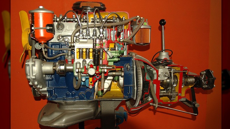 Diesel engine cutaway