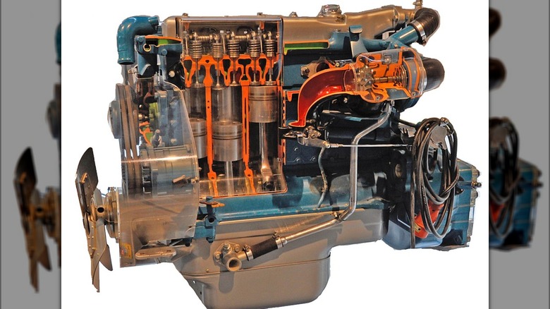 Diesel engine cutaway