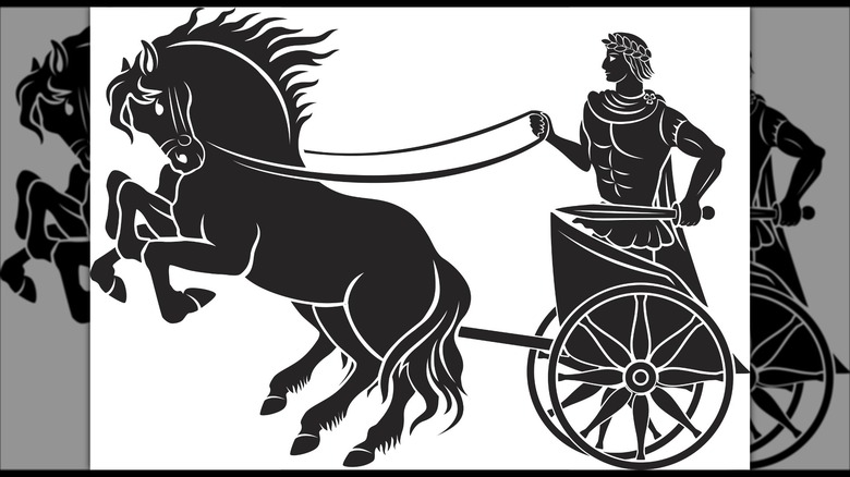 Roman driving a chariot illustration