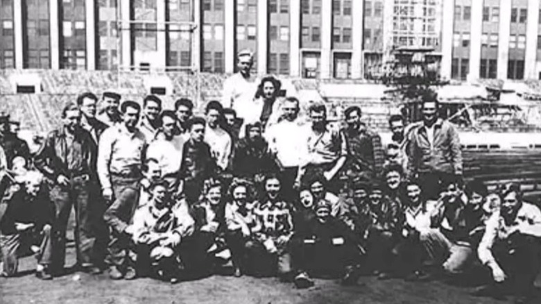 A photo of the McCook Outlaws Motorcycle Club taken in 1935.