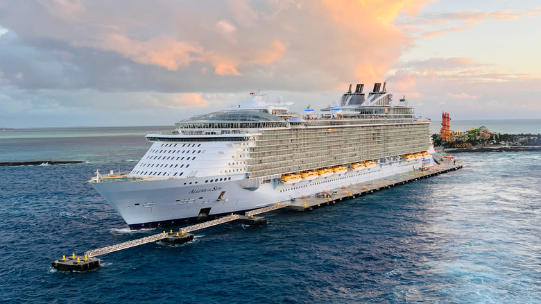 A cruise ship in the ocean