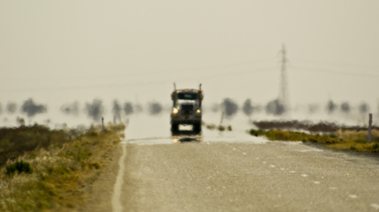 Wet road mirage