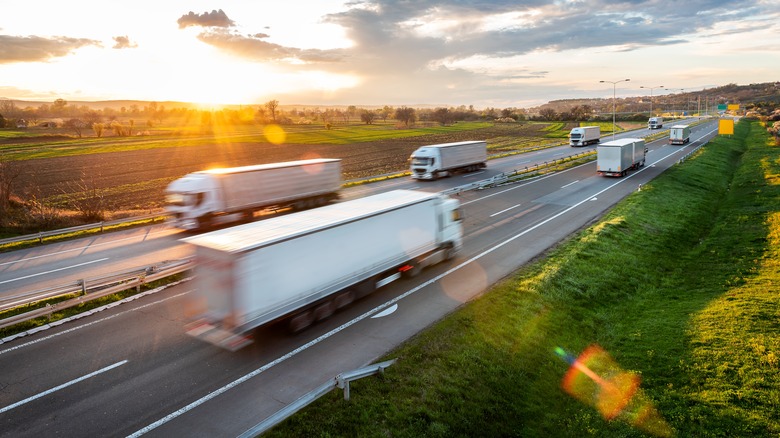 Trucks on highway