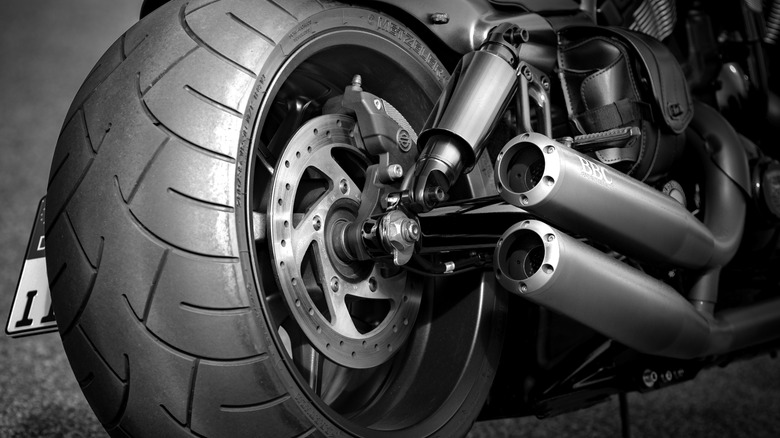 Large rear motorcycle wheel