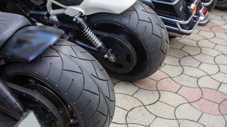 Motorcycles with fat rear wheels