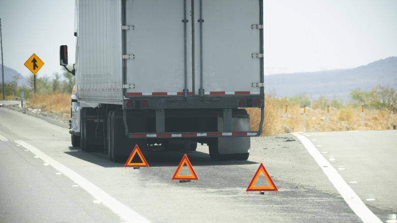 Broken down semi truck