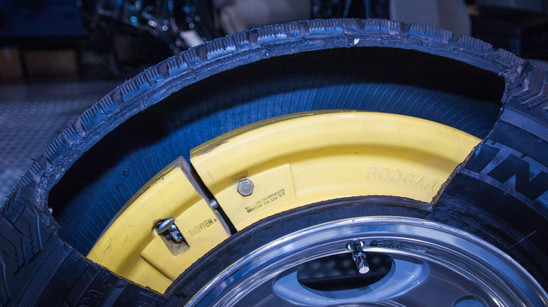 Side view of a vehicle tire