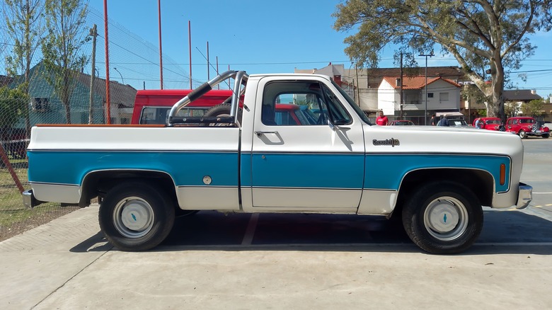 70s Chevy pickup passenger side