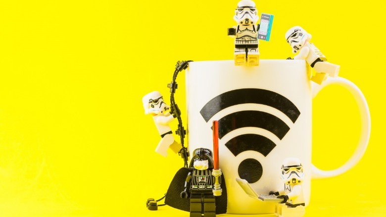 lego storm troopers attack wi-fi logo mug