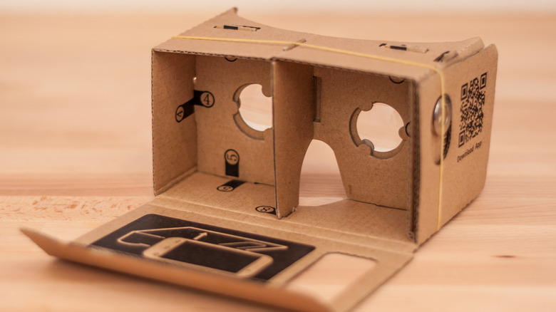 A Google Cardboard headset