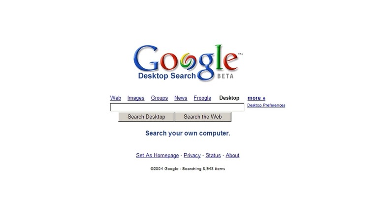 Google Desktop webpage