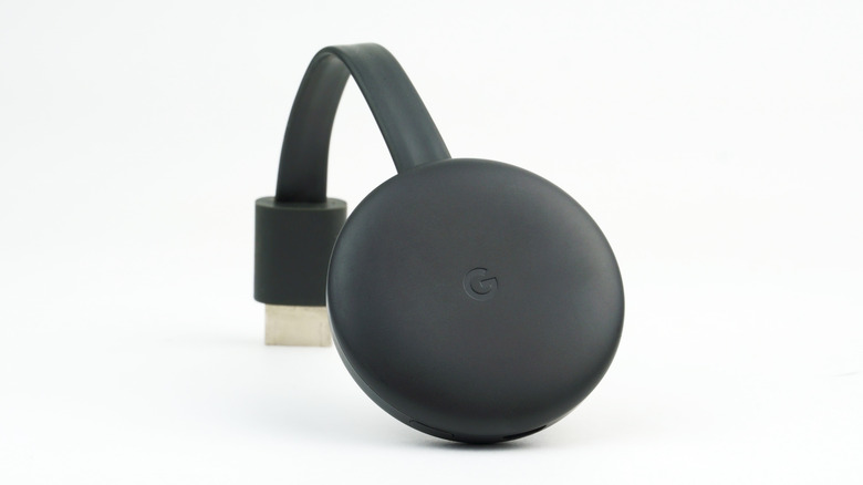 third generation Chromecast on white background