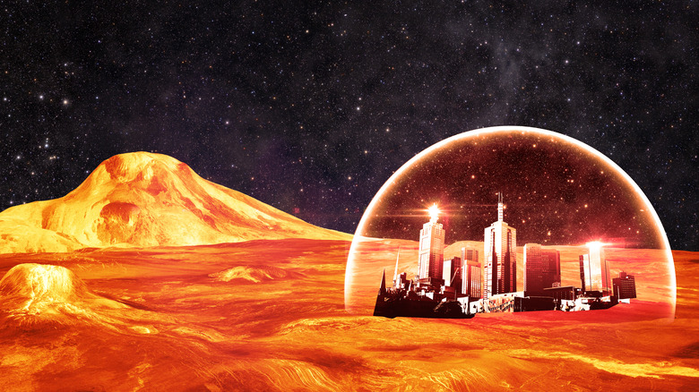 Depiction of a Mars colony