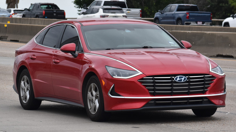 Hyundai Sonata driving on highway