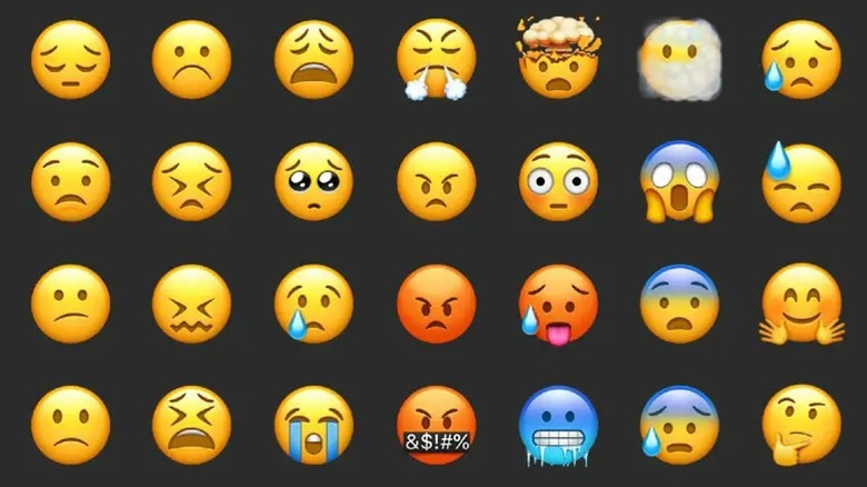 Multiple emojis from the iOS 18 emoji keyboard.