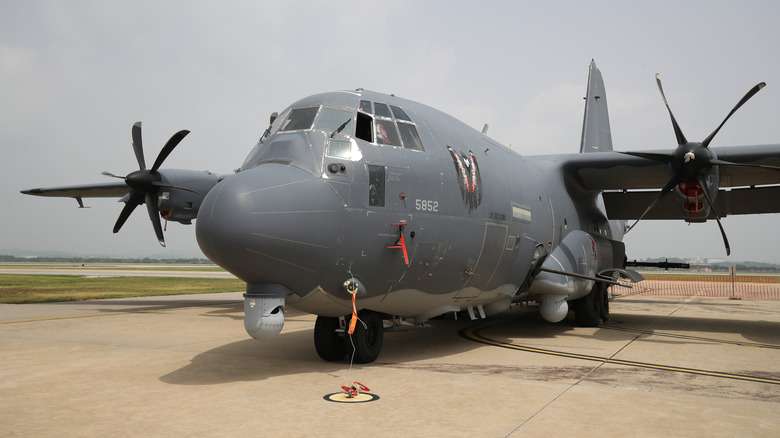 AC-130 gunship on runway