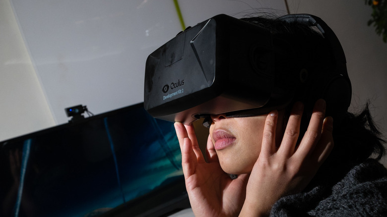 Person using Oculus Rift headset