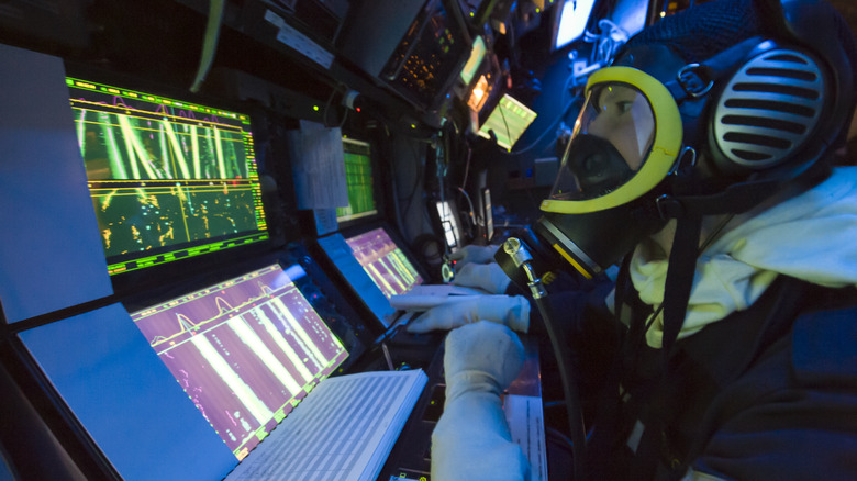 Interior of French nuclear attack submarine