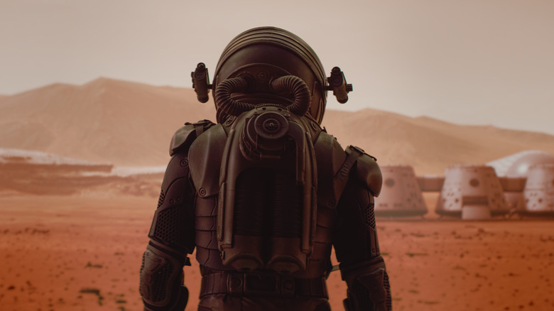 Person on Mars concept image