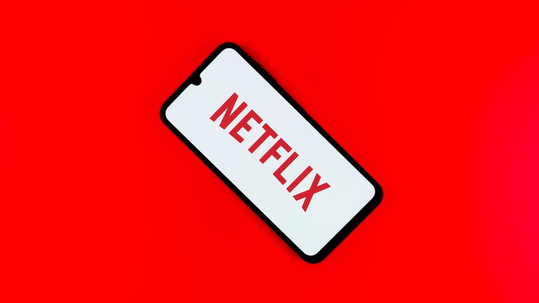 Netflix logo on a smartphone