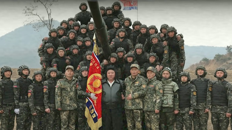 Kim Jong-un posing with M2020 tankers