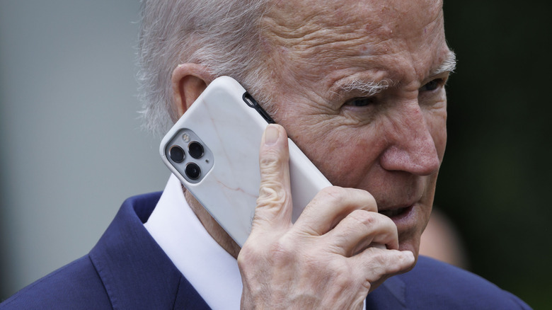 President Biden talking on phone