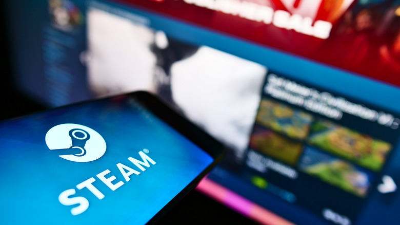 Steam logo and screen