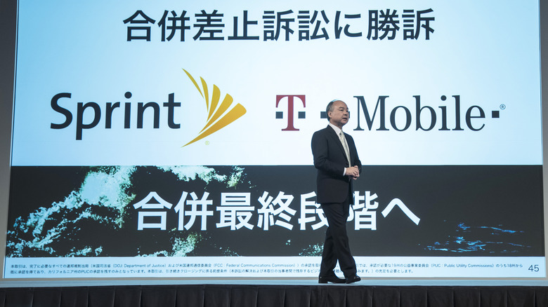 Person speaking at Sprint/T-Mobile press conference