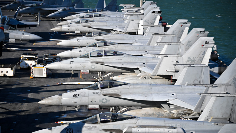 F-18 Fighters carrier flight deck