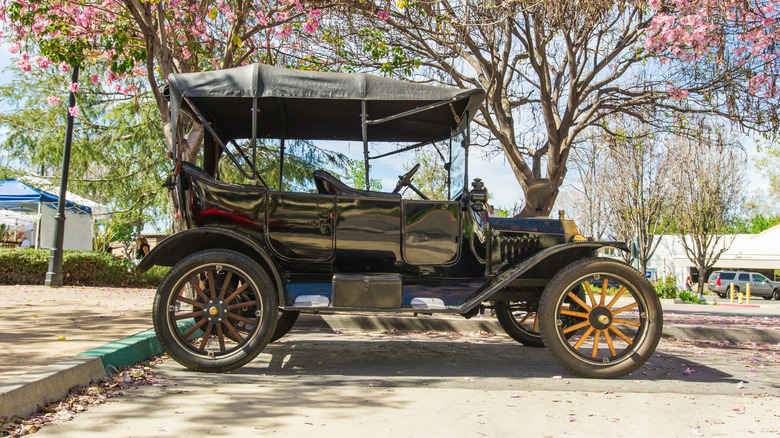 Vintage 1915 Ford Model T on display at Pi Day Classic Car Show in Claremont, CA.