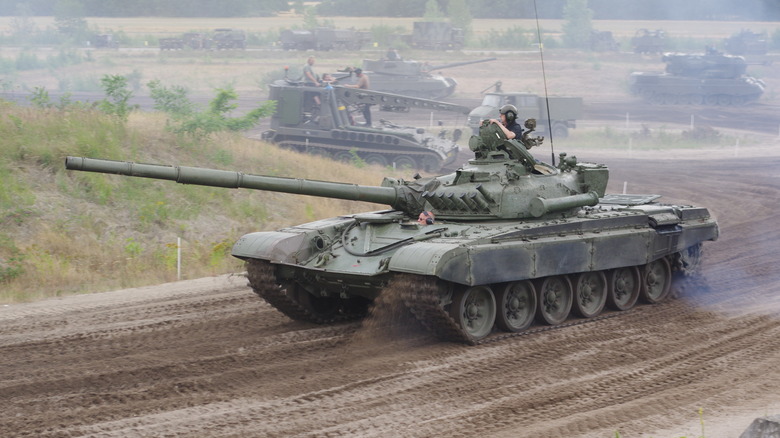 T-72 tank with operators 