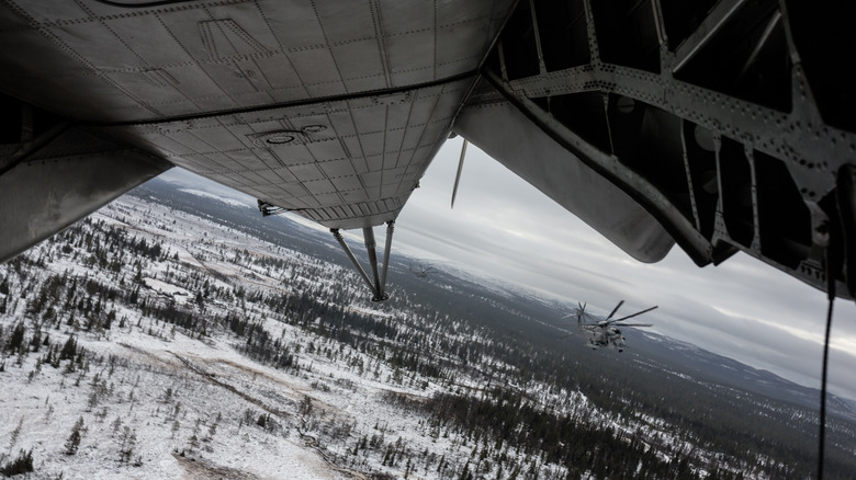 View from Super Stallion helicopter