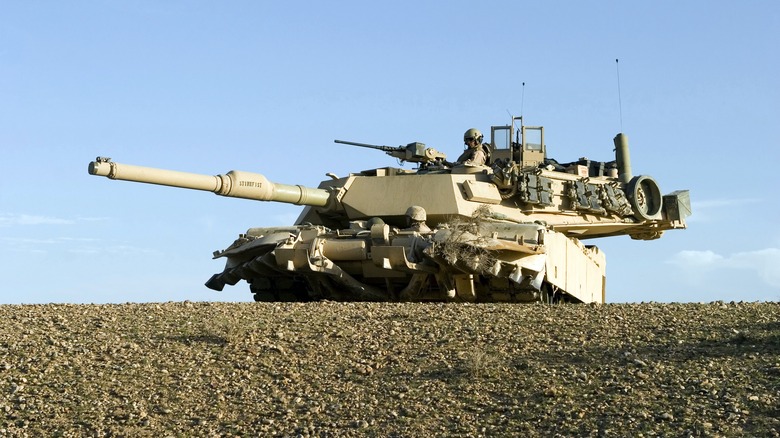 an Abrams tank on hill