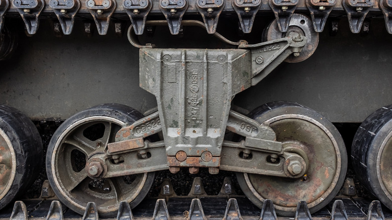 Treads of an M4 Sherman tank