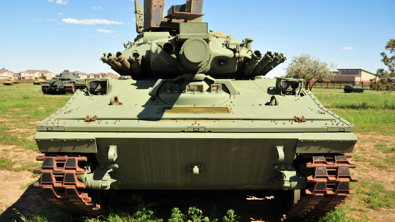 M551 tank on display outdoors